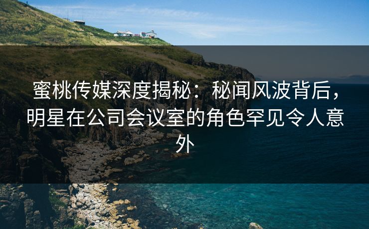 蜜桃传媒深度揭秘：秘闻风波背后，明星在公司会议室的角色罕见令人意外