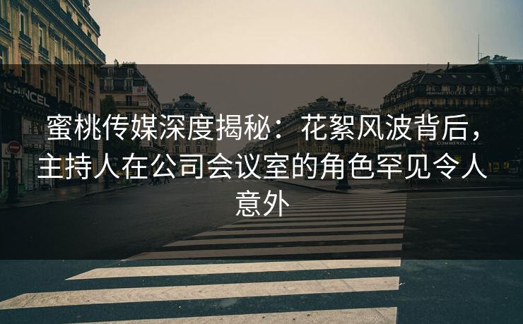 蜜桃传媒深度揭秘：花絮风波背后，主持人在公司会议室的角色罕见令人意外