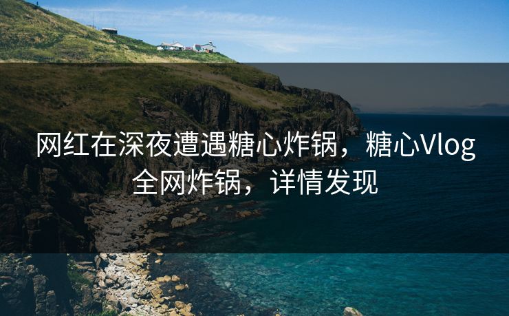 网红在深夜遭遇糖心炸锅，糖心Vlog全网炸锅，详情发现