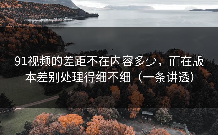 91视频的差距不在内容多少，而在版本差别处理得细不细（一条讲透）